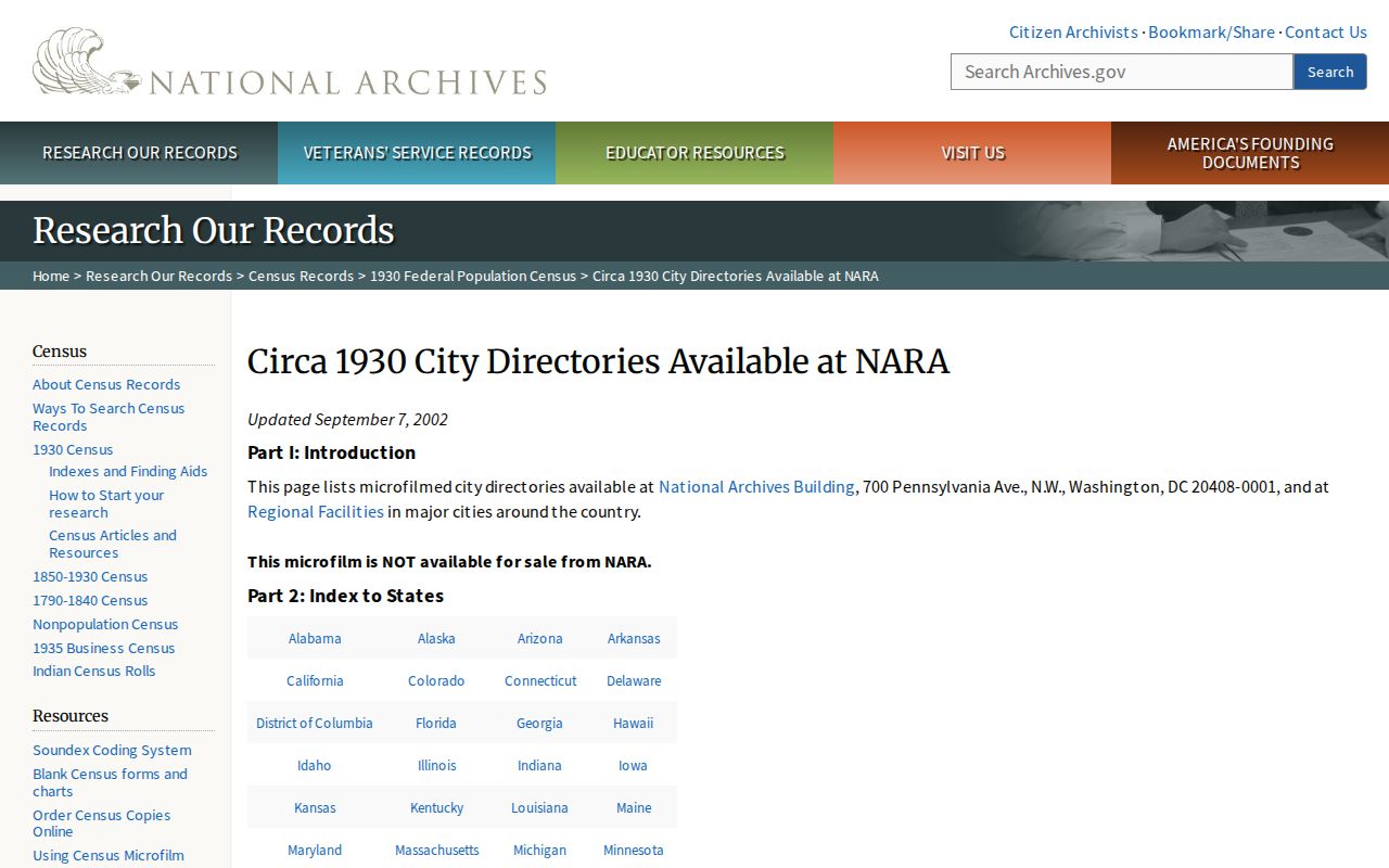 Oneida County city directory National Archives 1930 holdings