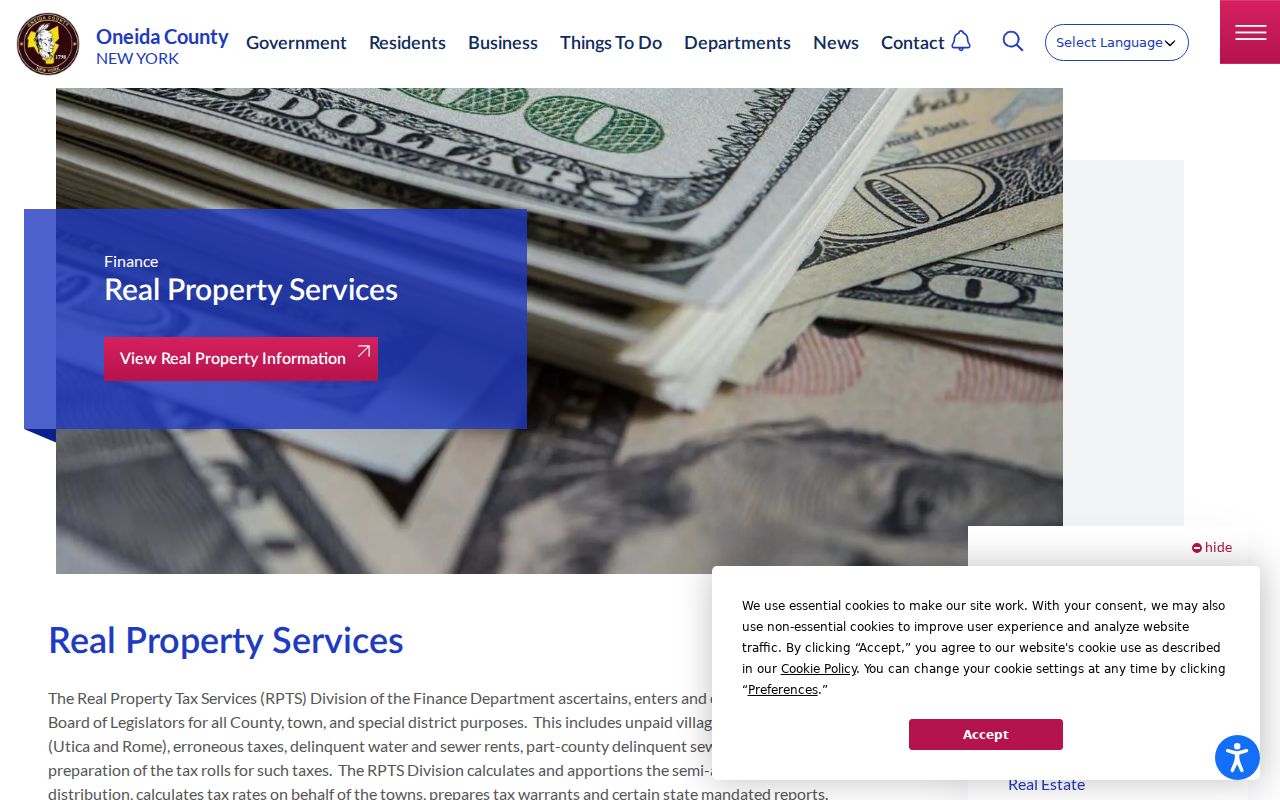 Oneida County street directory Real Property Services records
